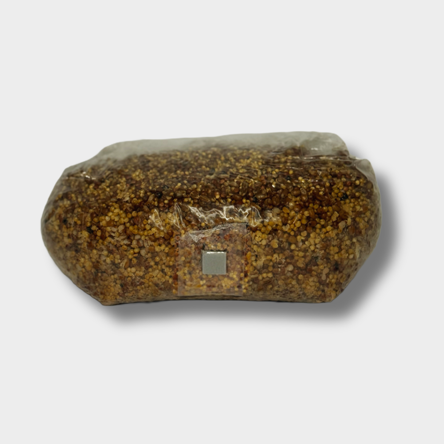 Sterilized grain spawn bag for mushroom cultivation with 4-grain blend and injection port